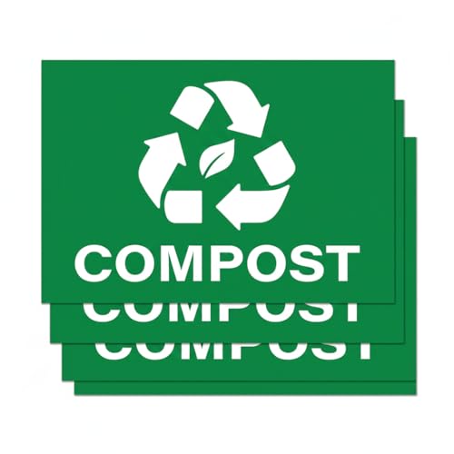 Compost Stickers, Green, 7" x 10" (Pack of 4) - size: 7" x 10" (Pack of 4)