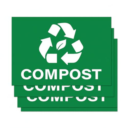 Compost Stickers, Green, 7" x 10" (Pack of 4) - size: 7" x 10" (Pack of 4)