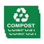 Compost Stickers, Green, 7" x 10" (Pack of 4) - size: 7" x 10" (Pack of 4)