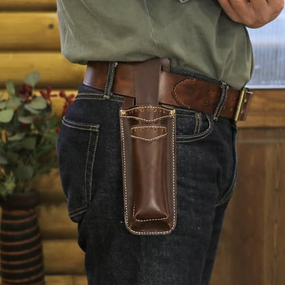 Leather Garden Pruning Shears Folding Saw 2 in 1 Holster Florist Tool Pouch