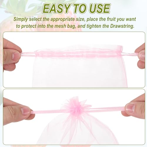 uxcell 20pcs Fruit Protection Bags 15.7x11.8 Garden Netting Cover Bag Pink - color: Pink
