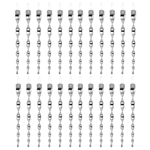 jabrand 24pcs Woodpecker Deterrent for Outside, Bird Scare Rods for House Garden and Yard Bird Reflective Repellent Devices (Silver) - color: Silver (24pcs)