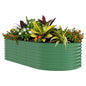 Garvee 10x4x1.5ft Galvanized Raised Garden Bed, Oval Metal Planter Box - color: Green-oval, size: 10x4x1.5ft