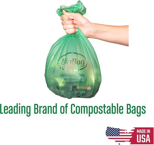 BioBag Countertop Kitchen Compost Bin & 25 Count 3-Gallon Certified Compostable Bags – BPI & ASTM D6400 Approved – Ventilated, Dishwasher-Safe Counter Scrap Bin - style: 3 Gallon/With Bin