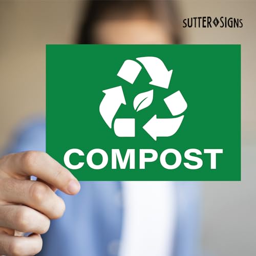 Compost Stickers, Green, 7" x 10" (Pack of 4) - size: 7" x 10" (Pack of 4)