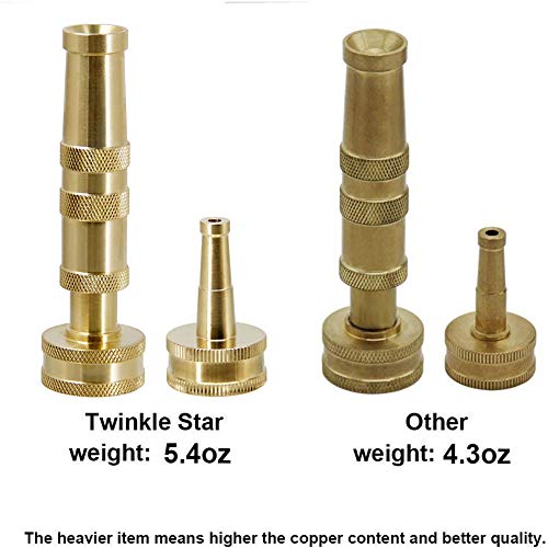 Twinkle Star Brass Heavy Duty Adjustable Twist Hose Nozzle Set - color: Nozzle Jet 1 Pack
