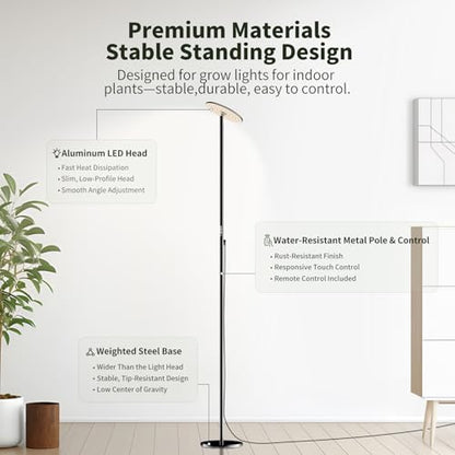 60W Tall Grow Light, 85” Full Spectrum Standing Plant Light