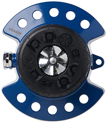 Dramm 15025 ColorStorm 9-Pattern Turret Sprinkler with Heavy-Duty Metal Base, Blue - color: Blue, style: Turret Sprinkler