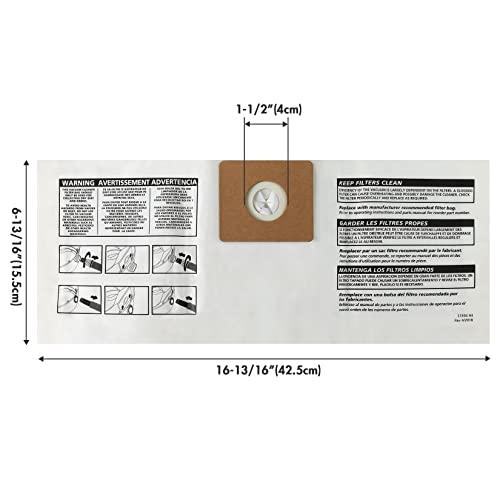 Shop-Vac 90668 2-2.5 Gallon Disposable Filter Bags, 6 Pack - style: 2.5 Gallon