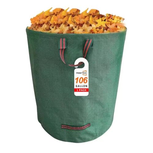106 Gallon Leaf Bag - Reusable Standable Yard Waste Collector with Handles - style: Pack of 1