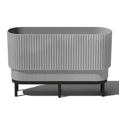 Veradek Demi Series Raised Long Planter - Wide Planter with Stand - color: Grey/Black, size: 30 inch