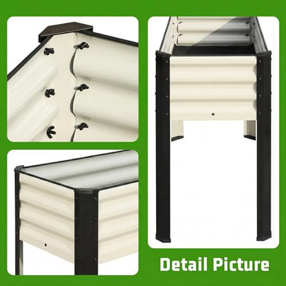 SnugNiture Raised Garden Bed with Legs, 48×18×32in, 2 Pack, White - color: White, size: 48×18×32in(2PCS)