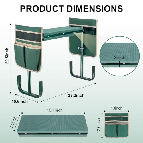 Garden Kneeler and Seat Soft Kneeling Pad Garden Bench Adjustable Height