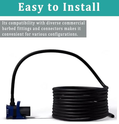 1/2" id - 10ft Black Vinyl Tubing Flexible PVC Irrigation Hose & 2 Clamps - size: 1/2" ID, style: 10 Feet