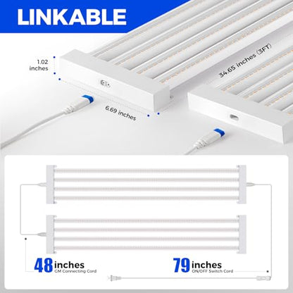 Barrina TX-L63 3FT LED Grow Light, 63W, 4 Panels Wider Coverage, High PPFD - color: Pinkish White, size: 3FT-1 Pack