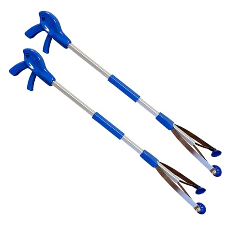 ArcMate 32" EZ Reacher Pro Plus Grabber Reacher with Thumb Lock, 6 lb. Capacity, 4.5" Fingers, Heat Resistant Silicone Tips - Grabber Tool for Elderly, Post Op, Accessibility (Pack of 2) - size: 32 Inch Collapsible (2-Pack)