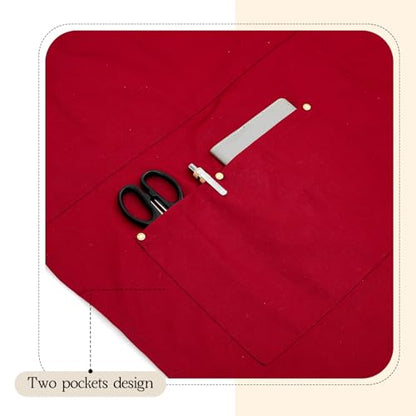 Crossback Pottery Apron Split Leg, Adjustable Straps - color: Red