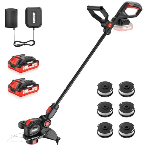 EWORK 2-in-1 Cordless Weed Wacker & Edger, 20V 12'' Electric Weed Eater
