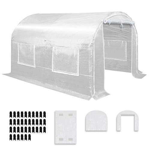 YardGrow Half-Transparent Greenhouse Cover Replacement Greenhouse Replacement Cover ONLY, Frame NOT Included (10x7x6 FT)