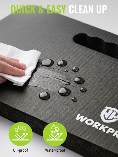 WORKPRO Extra Thick Kneeling Pad, 2 Pack, 17.5 x 11 x 1.5 in, Black - color: Black, size: 2 Pack