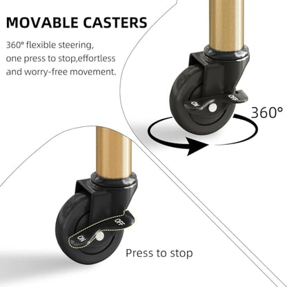 Rolling Plant Stand, 2 Tier Plant Caddy with Wheels 2 Pack Gold - color: gold
