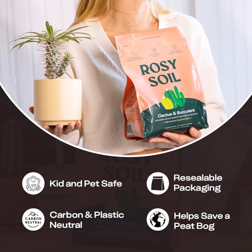 Rosy Soil Cactus & Succulent Potting Mix, 4 Quarts - color: Cactus & Succulent, size: 4 Quarts