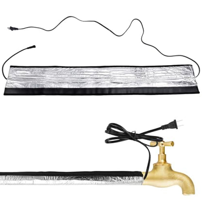 Water Pipe Heat Blanket, 38x6.3inch Aluminum Water Pipe Heat Tape Pipe Freeze Protection Water Pipe Anti-Freeze Frost Insulation Wrap Protection Heater Cable for Metal & Plastic Pipes