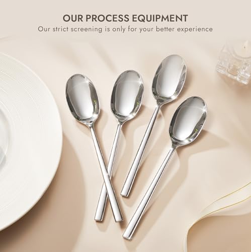 KINGSTONE 24 Piece Dinner Spoons Set, Stainless Steel Spoons - size: 24-Piece, style: Dinner Spoons