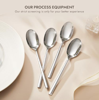 KINGSTONE 12 Piece Dinner Spoons Set, Stainless Steel Spoons - size: 12-Piece, style: Dinner Spoons