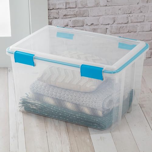 Sterilite Gasket Storage Box with Lids for Home & Office, 54 Quart, 8-Pack - size: 54 Quart, style: 8 Pack