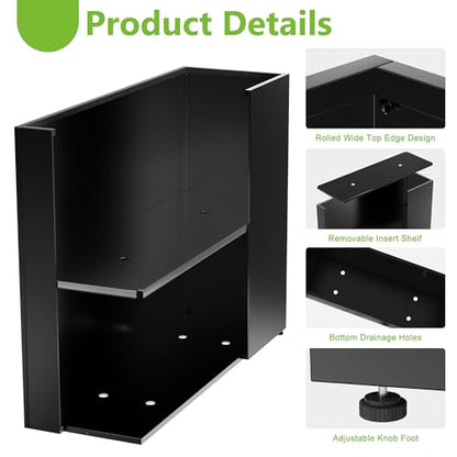 VGMiu Rectangular Planter Boxes Metal Planters Black 38.2''Lx13''Wx30''H