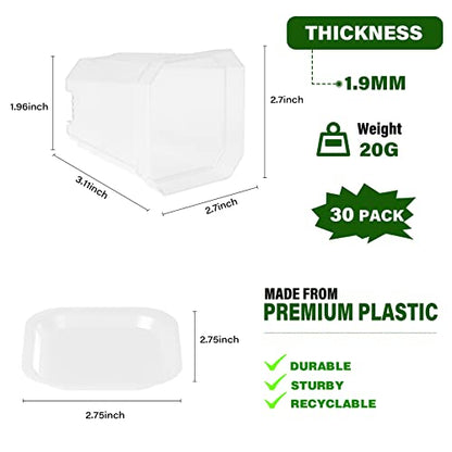 30Pcs 3" Clear Nursery Pots with Saucers, Thick Plastic Square Plant Pot - color: Clear