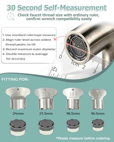 4 Pcs Faucet Aerator Removal Tool, Heavy Duty Hidden Aerator Key