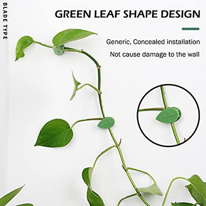 40 Pcs Plant Climbing Wall Fixture Clips, Self-Adhesive Hook for Vines - color: 40Pcs-Leaf Shaped