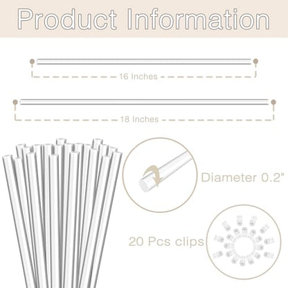 18IN Plant Stakes, Plant Sticks 20PCS Acrylic Clear Plant Support Stakes - size: 18 Inches