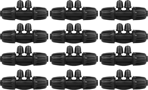 1/2 to 1/4 Drip Irrigation Fittings,4-Ways Barbed Tee 1/2 inch Drip Irrigation Tubing (1/2" ID x0.6-0.63" OD) 16mm to 1/4 inch Irrigation Tube Fitting Anti-Drop Barbed Connectors,12Pcs - color: 4-Way-12Pack