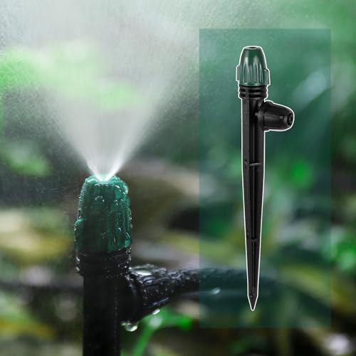 25PC Anti-Drop Drip Irrigation Spray on 6.3" Stake - style: 25pc-Adjustable Emitter