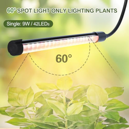 Gamechanger! FECiDA 18W Bright Clip Grow Lights for Seed Starting, Bonsai - size: 2-Tubes