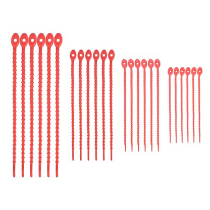 M METERXITY 48-Pack Adjustable Plant Ties, 4.7/5.9/6.7/8.2 Inch Silicone Flexible Multi-Function Garden Twist Tie for Crafts/Gift Wrapping/Gardening Plants, Reusable Support Twine [Red] - color: Red