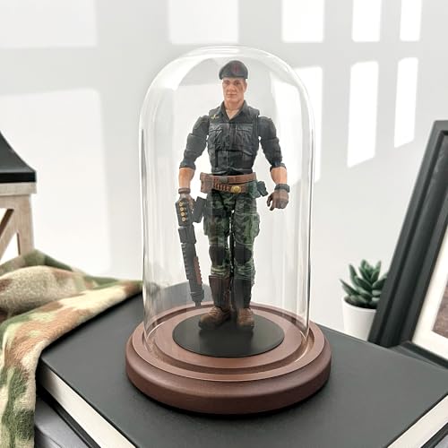 Plymor 4 inch x 7 inch Glass Display Dome Cloche (Dark Wood Base) - color: Dark Wood Base