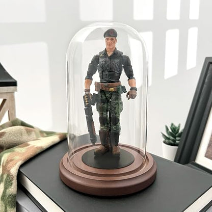 Plymor 4 inch x 7 inch Glass Display Dome Cloche (Dark Wood Base) - color: Dark Wood Base