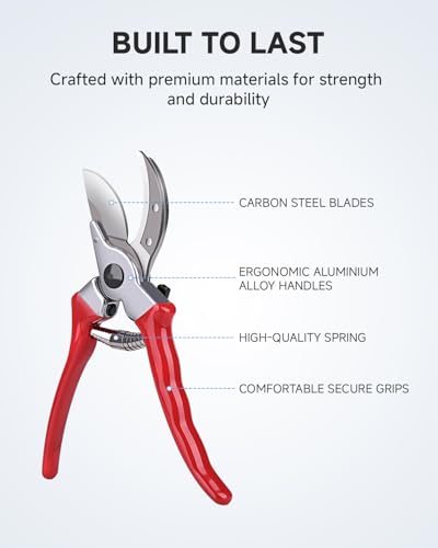 Fondwell 8.5" Professional Hand Pruners Bypass Pruning Shears for Gardening