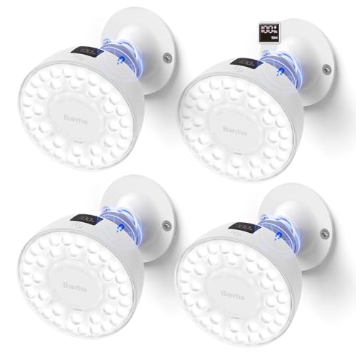 Barrina OG03C Rechargeable Puck Grow Light, 5200mAh, 5000K, 4 Packs, White - color: White, size: 4 Packs