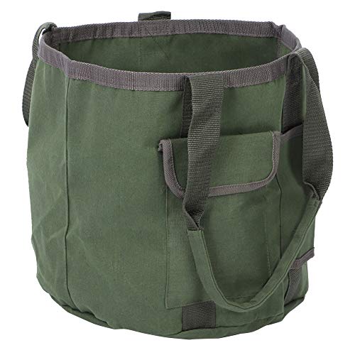 Garden Tool Bag, Portable Foldable Gardening Organizer with Ergonomic Handle and 2 Side Pockets, for Farm Work and Outdoor Storage