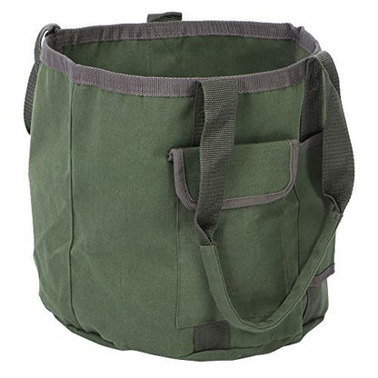Garden Tool Bag, Portable Foldable Gardening Organizer with Ergonomic Handle and 2 Side Pockets, for Farm Work and Outdoor Storage