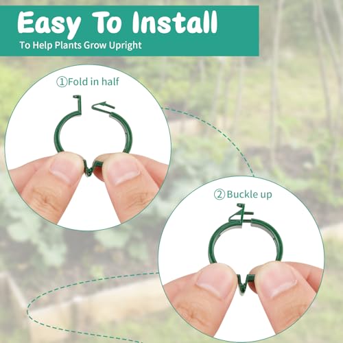 Plant Support Clips 100 PCS, Tomato Vine Clips, Trellis Plastic Clips, Garden Vine Fixing Clips for Climbing Plants, Tomato, Grape, Vegetables and Plants Stalks, Green