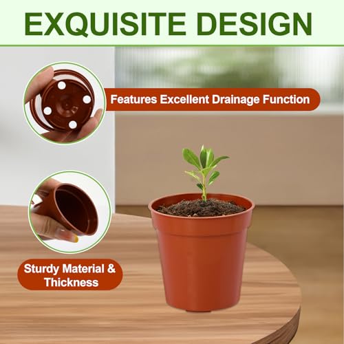 120 Pcs 2 Inch Red Mini Nursery Pots, Seedling Pots with Drainage Holes - color: Red