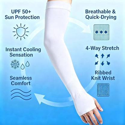 UV Sun Protection Arm Sleeves with Thumb Holes for Men Women - color: Red+rose Red