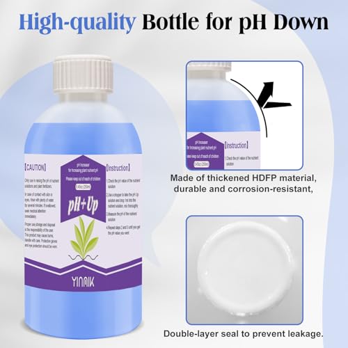 General Hydroponics pH Up Liquid, pH Control Liquid Increase pH Levels - color: Blue pH Up