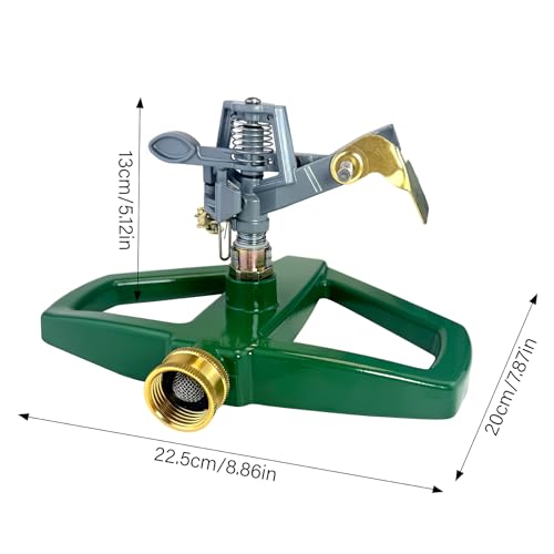 Adjustable Rotating Automatic Water Sprinkler for Yard with Metal Base, Large Area Irrigation